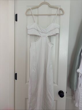 ZARA SIZE S White Cutout Spaghetti-Strap Women's Dress